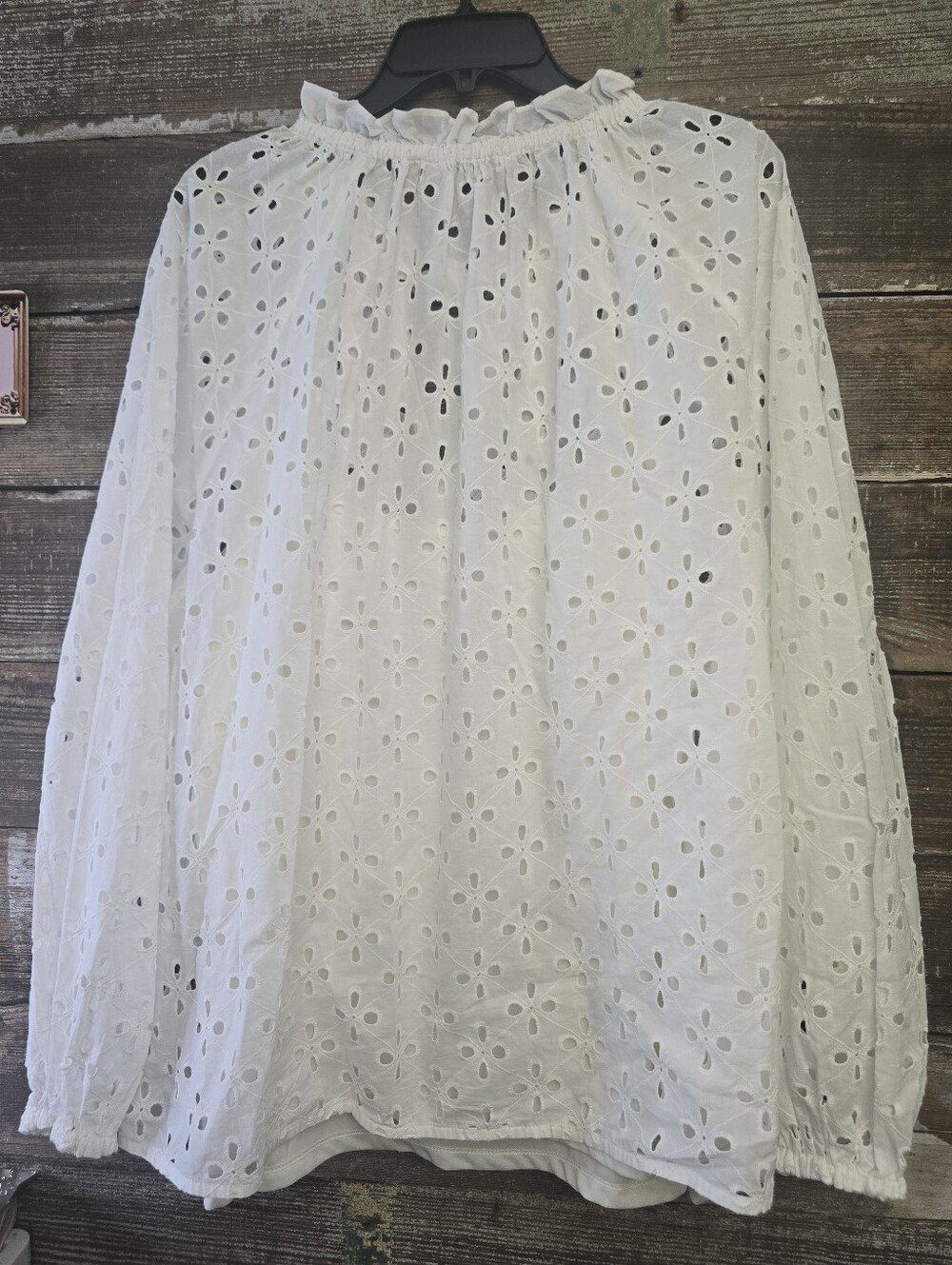 Nine West White Eyelet Button-Front Women's Top With Cami, Size 2X, NWOT - Picture 2 of 5